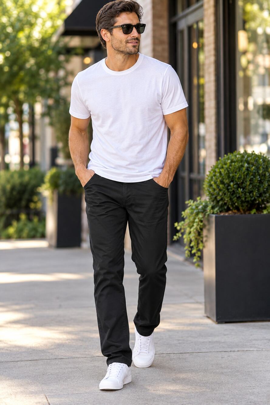 English Laundry Men’s Black Stretch Pants Straight Leg 32x30